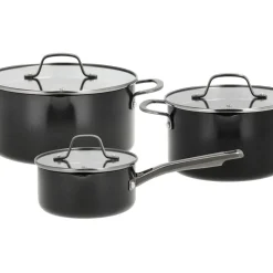 Outlet Pillivuyt Gourmet Blavet Grydesæt m/låg 6 dele Black