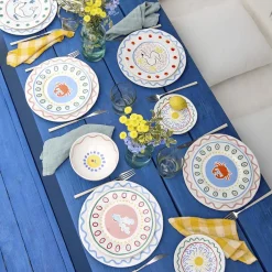 Hot Costa Nova Bliss Tallerken flad Blå/Koral/Rosa/Gr&oslash;n