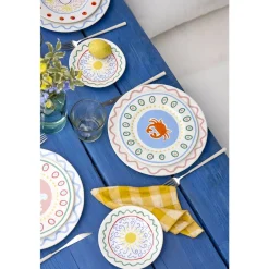 Hot Costa Nova Bliss Tallerken flad Blå/Koral/Rosa/Gr&oslash;n