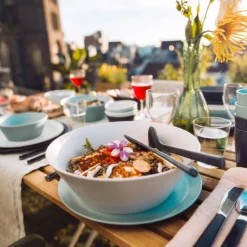 Online Mepal Bloom Dyb tallerken Pebble hvid