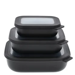 Clearance Mepal Cirqula lav Rekt. skålesæt m.låg 3 stk. Black