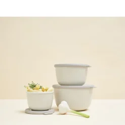 Hot Mepal Cirqula lav Rekt. skålesæt m.låg 3 stk. Nordic white