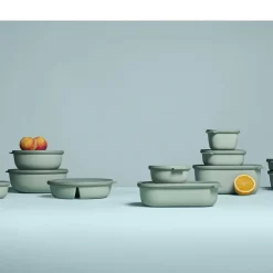 Hot Mepal Cirqula Rektangulær skål m/låg Nordic sage