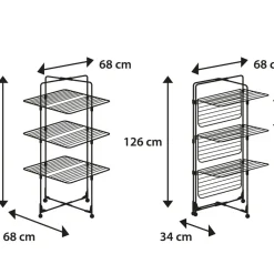 Outlet Leifheit Classic Tower 270 Tørrestativ Hvid/Blå