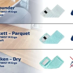 Discount Leifheit Clean Twist M Ergo/Power Clean Moppeklud super soft Lys blå