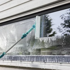 Leifheit Click Teleskopstang med drejeled Hvid/Turkis