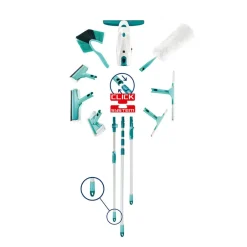Leifheit Click Teleskopstang med drejeled Hvid/Turkis