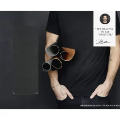 New BITZ Dækkeserviet 4 stk. Sort/Creme