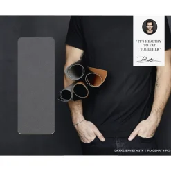 Best BITZ Dækkeserviet 4 stk. Wood/Titanium