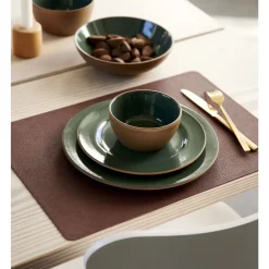 Online BITZ Dækkeserviet 4 stk. Pinegr&oslash;n/m&oslash;rkebrun