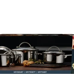 New Funktion Endurance Grydesæt m/låg 6 dele Blankt stål