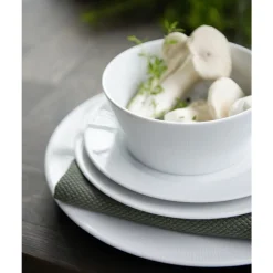 Hot Pillivuyt Eventail Tallerken flad med fane Hvid