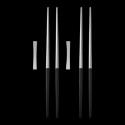 Hot Gense Focus de Luxe Spisepinde-sæt 6 dele Sort/Mat stål