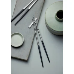 Hot Gense Focus de Luxe Spisepinde-sæt 6 dele Sort/Mat stål