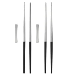 Hot Gense Focus de Luxe Spisepinde-sæt 6 dele Sort/Mat stål