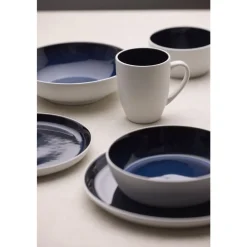 Hot BITZ Gastro Tallerken Hvid/M&oslash;rkeblå