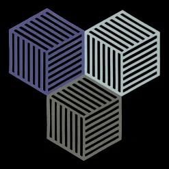 Online Zone Denmark Hexagon Bordskåner 3 stk. Indigo/Fog/Olive Taupe