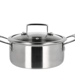 Outlet HOLM Hybrid 3ply Grydesæt m/låg 6 dele Silver metallic