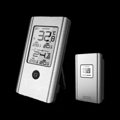 Outlet Plus termometre Inde & ude Trådløs vejrstation Aluminium