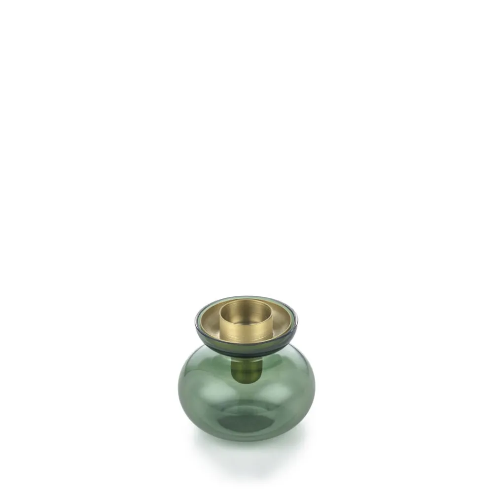Zone Denmark Inu Vase/Lysestage 2 dele Moss Green/Brass