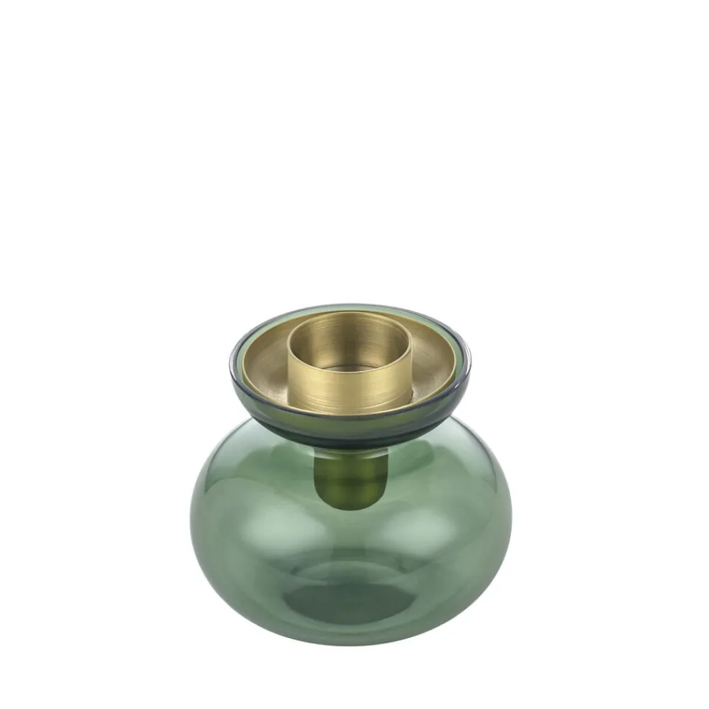 Zone Denmark Inu Vase/Lysestage 2 dele Moss Green/Brass