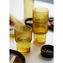 Hot BITZ Kusintha Caféglas 4 stk. Amber