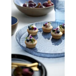 Clearance BITZ Kusintha Serveringsfad rundt Blå