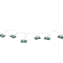 Best Celebrate LED lyskæde m. 10 svenske flag Blå/Gul