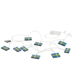 Best Celebrate LED lyskæde m. 10 svenske flag Blå/Gul