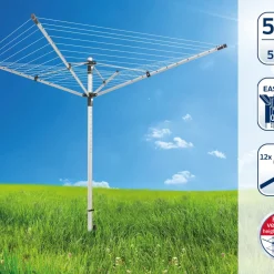 Discount Leifheit LinoLift 500 Paraplytørrestativ Sort/Metal