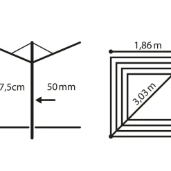 New Leifheit Linomatic 400 Easy Paraplytørrestativ Alu