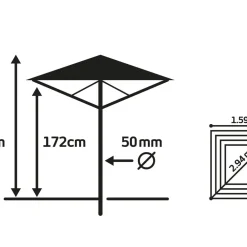 Clearance Leifheit LinoProtect 400 Paraplytørrestativ Anthracite