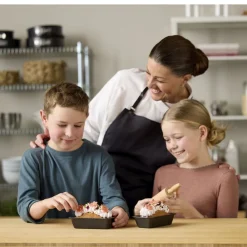 Blomsterbergs Mini-brødformsæt m. kagerulle 3 dele Antracitgrå