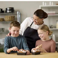 Blomsterbergs Mini-brødformsæt m. kagerulle 3 dele Antracitgrå