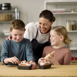 Blomsterbergs Mini-brødformsæt m. kagerulle 3 dele Antracitgrå