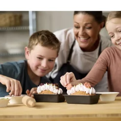 Blomsterbergs Mini-brødformsæt m. kagerulle 3 dele Antracitgrå