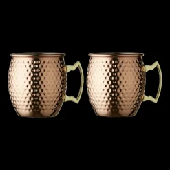 Best Lyngby Glas Moscow mule-krus 2 stk. Hamret kobber