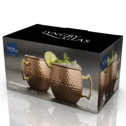 Best Lyngby Glas Moscow mule-krus 2 stk. Hamret kobber