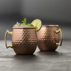 Best Lyngby Glas Moscow mule-krus 2 stk. Hamret kobber