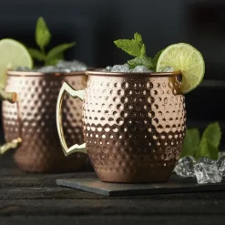 Best Lyngby Glas Moscow mule-krus 2 stk. Hamret kobber