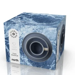 Outlet Studio Round North Brunchsæt 12 dele Matte white/Matte river