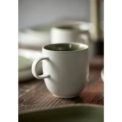 Online Studio Round North Skål Matte white/Shiny moss