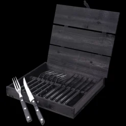 Hot Gense Old Farmer Black Steakbestik/grillbestik 12 dele Sort/Stål