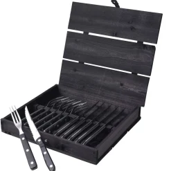 Hot Gense Old Farmer Black Steakbestik/grillbestik 12 dele Sort/Stål