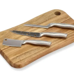 Online HOLM Ostebræt med 3 knive Akacie
