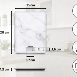 New Soehnle Page Compact 300 Køkkenvægt Marmorhvid