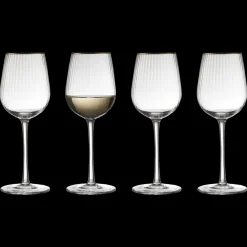 Sale Lyngby Glas Palermo Gold Hvidvinsglas 4 stk. Klar