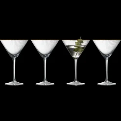 Online Lyngby Glas Palermo Gold Martiniglas 4 stk. Klar