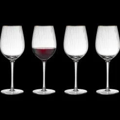 New Lyngby Glas Palermo Gold Rødvinsglas 4 stk. Klar