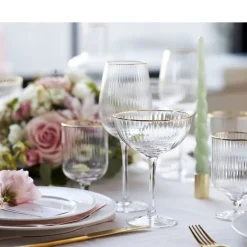 New Lyngby Glas Palermo Gold Rødvinsglas 4 stk. Klar